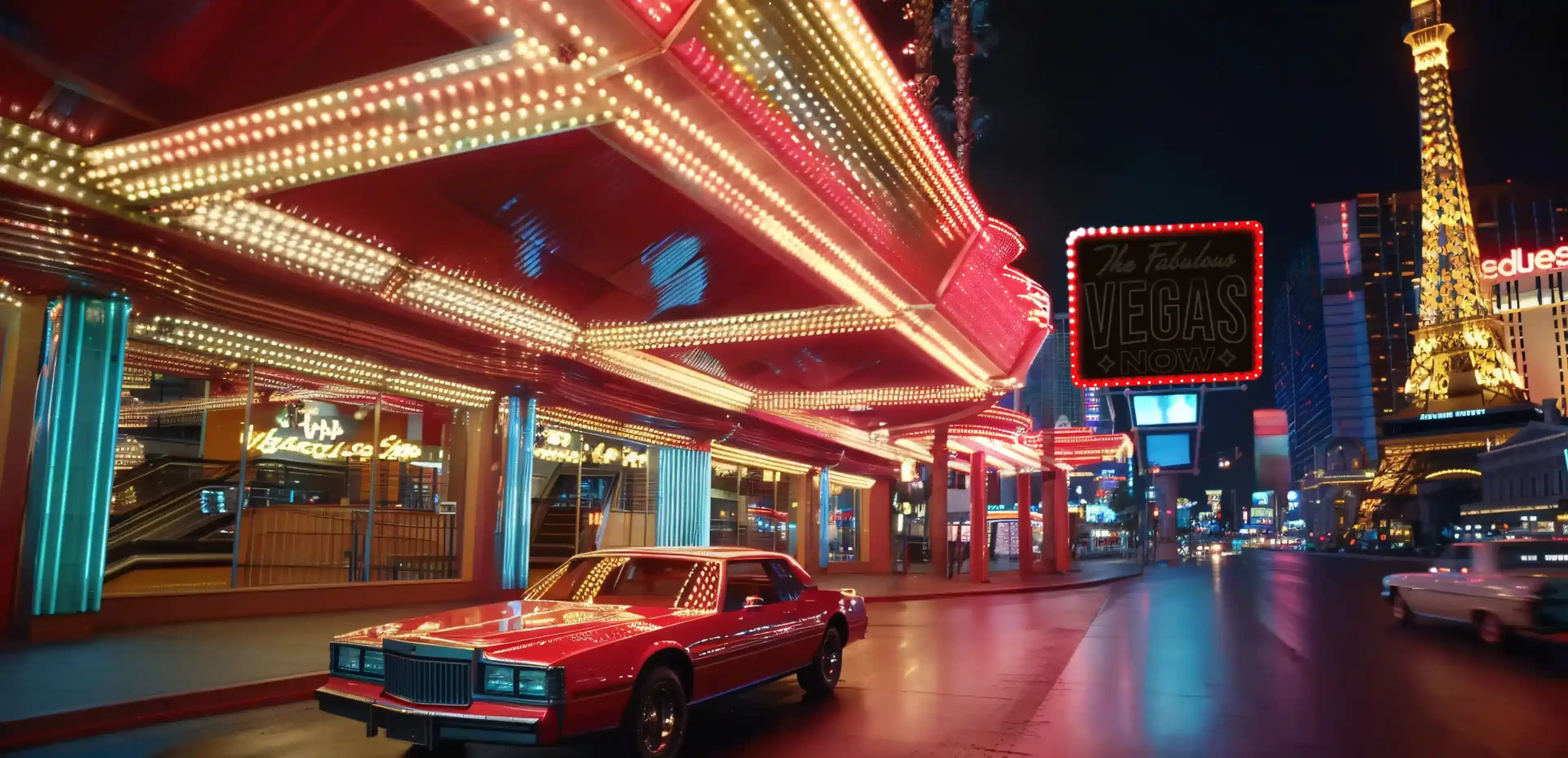 The fabulous VegasNow on a neon-lit Las Vegas street